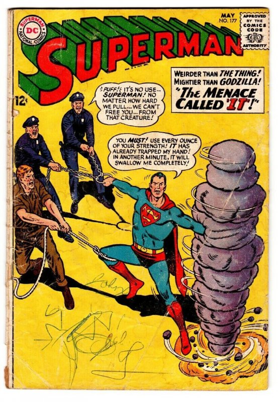 SUPERMAN #177 comic book 1965-DC COMICS-MENACE CALLED IT