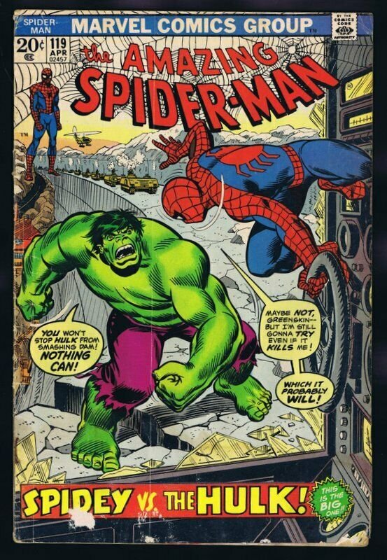 Amazing Spiderman #119 ORIGINAL Vintage 1973 Marvel Comics Incredible Hulk