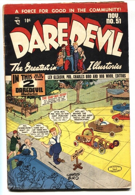 DAREDEVIL COMICS #51 1948-Box car racer cvr- Golden Age VG