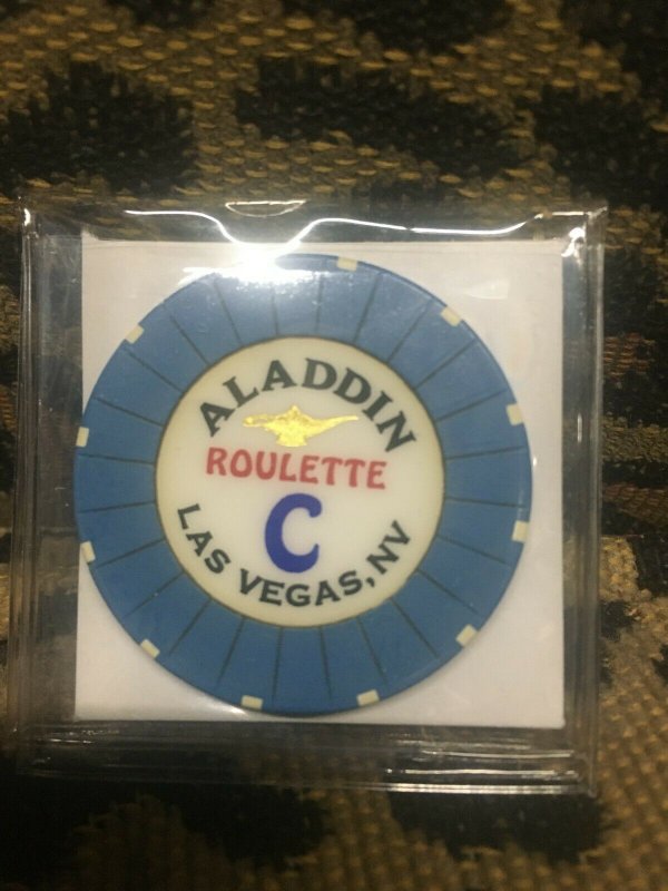 20 ALADDIN CASINO ROULETTE CHIPS - RARE - VEGAS NM BLUE COLLECTION