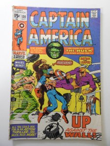 Captain America #130 (1970) VG- Condition 1 in spine split