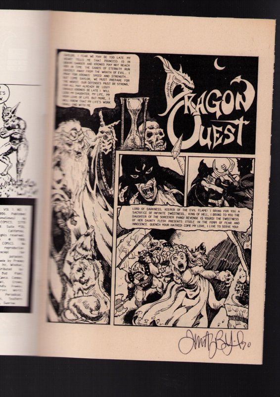 Dragonquest #1 - INSIDE COVER SIGNED BY TIM VIGIL! (8.0/8.5) 1986