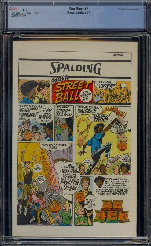 STAR WARS #2 CGC 8.5 1ST HAN SOLO CHEWBACCA 