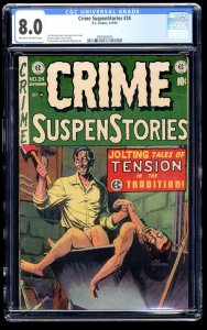 Crime Suspenstories #24 CGC VF 8.0 Off White to White EC George Evans Cover!