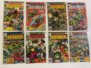 Defenders lot #21-50 Marvel 1st Series 27 pieces avg 5.0 range 4 to 6 (1973-'77)