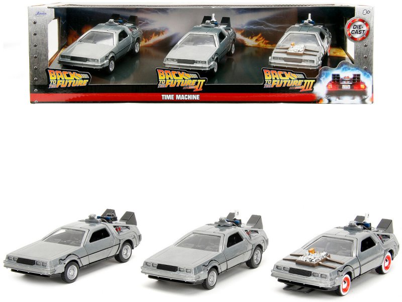 Back to the Future Delorean Set of 3 pieces Hollywood Rides