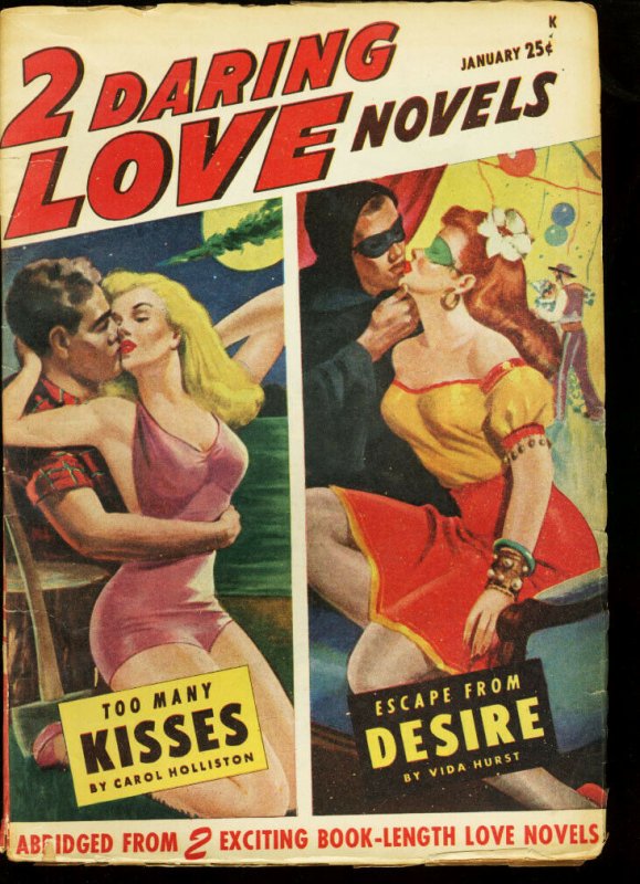 2 DARING LOVE NOVELS 1948 JAN #1 HEADLIGHT SWIMSUIT COV VG/FN 