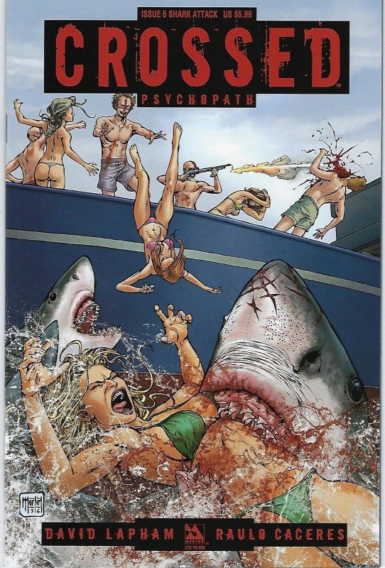 Crossed : Psychopath # 5 Limited to 850 Shark Attack Variant Cover !!   NM 