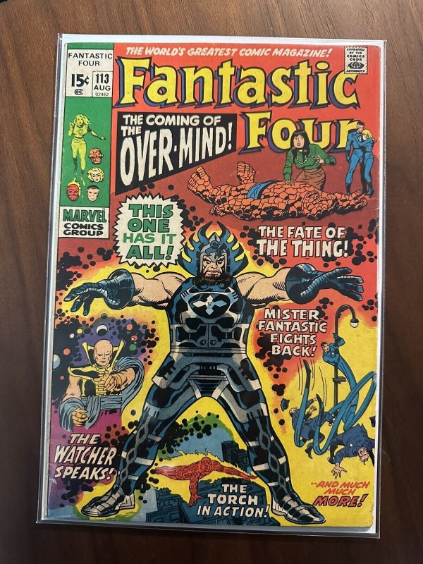 Fantastic Four #113 VG+ 1st App Of Over-Mind (Marvel 1971)