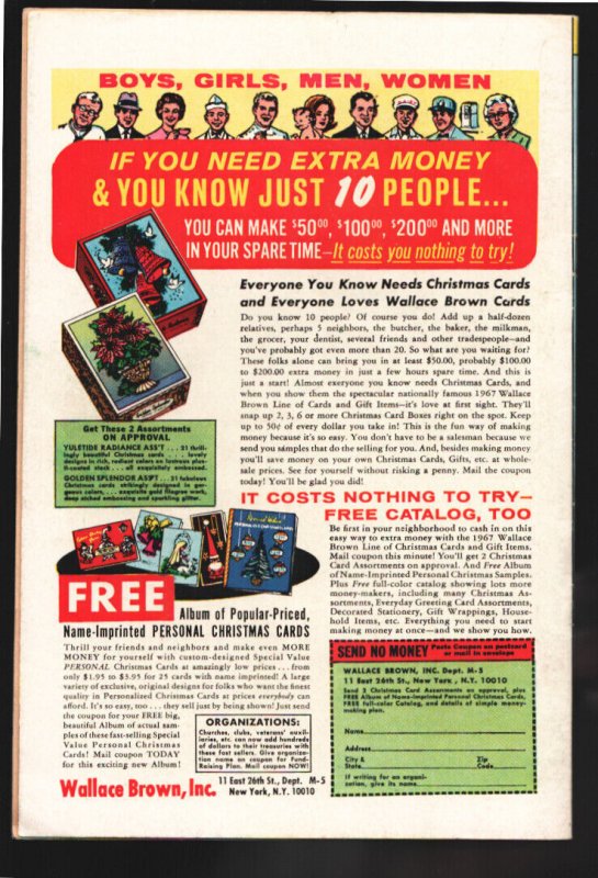 ADVENTURES INTO THE UNKNOWN #174 1967-Flying Saucer & Motorcycle cover-UFO st...