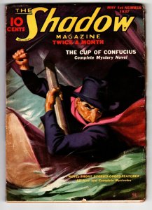 SHADOW 1937 May 1 -HIGH GRADE- STREET AND SMITH-RARE PULP FN