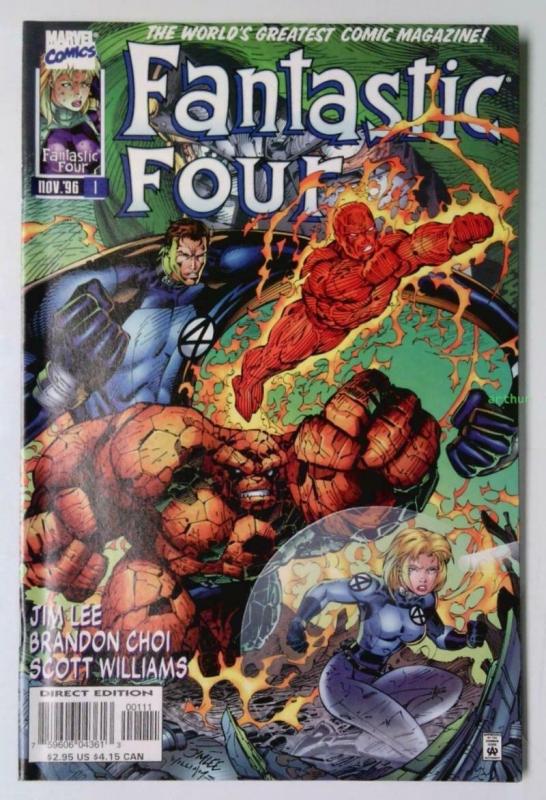 FANTASTIC FOUR #1, Vol 2, VF/NM, Jim Lee, Human Torch, more FF in store, 1996