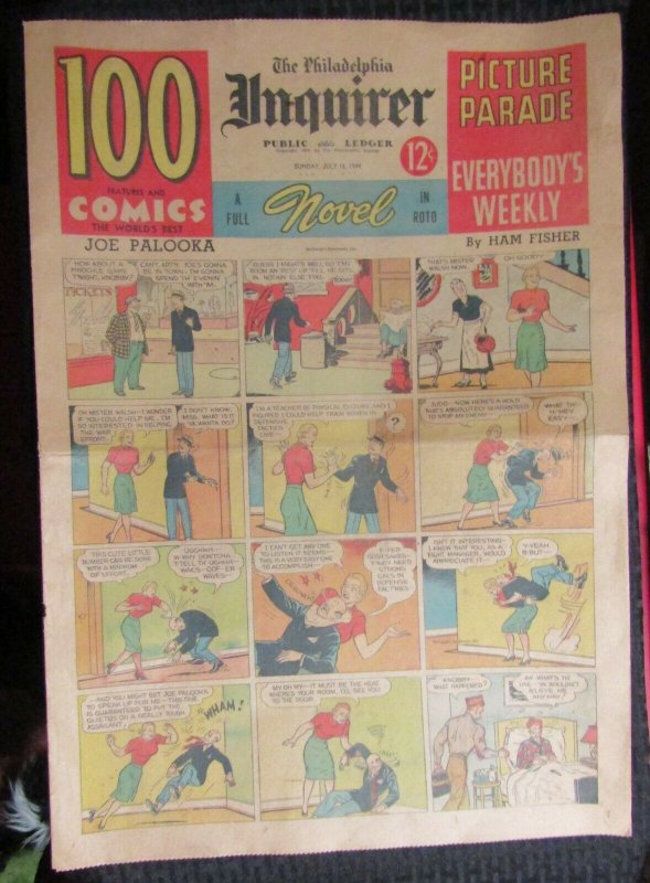 1944 July 16 COMIC SECTION Phila. Inquirer VG+ 4.5 8pgs Joe Palooka / Lil Iodine