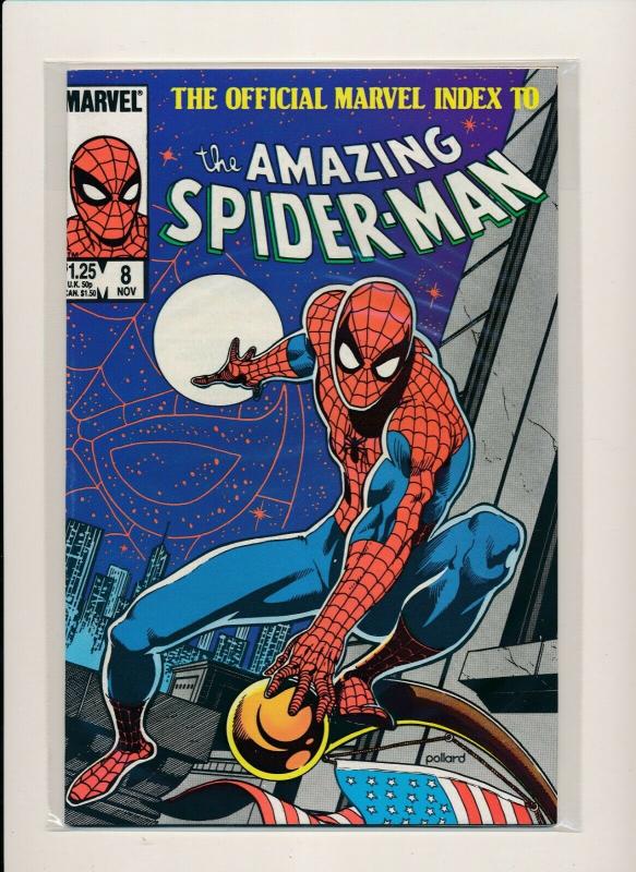 MARVEL set of 9- OFFICIAL INDEX TO THE AMAZING SPIDER-MEN #1-#9 1985 VF (PF742) 