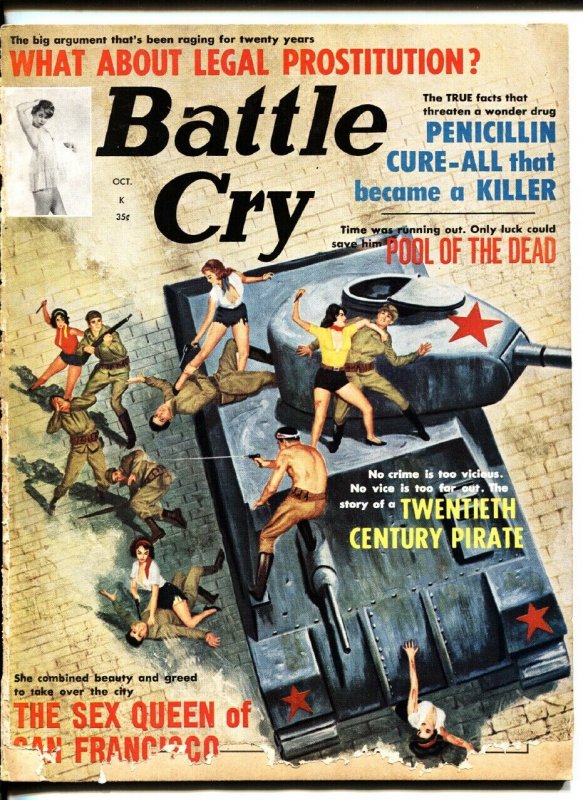 BATTLE CRY 10/1963-PIRATES-WOMEN VS. COMMIE TANK COVER G