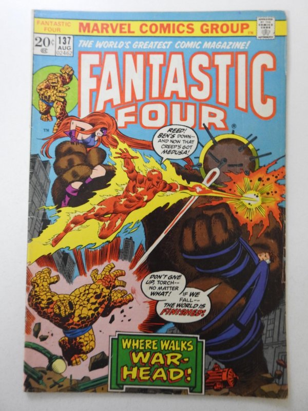 Fantastic Four #137 (1973) Where Walks War-Head! Solid VG Condition!