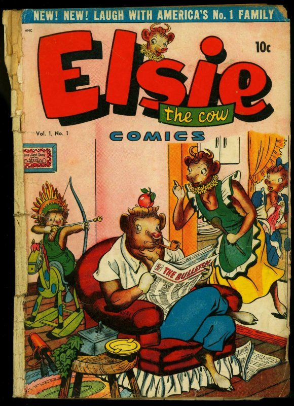 Elsie the Cow #1 1949- Borden's milk- Rare First Issue Bargain copy Fair