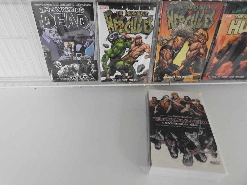 Huge Lot 26 TPB's Hardbacks Compendiums+ W/ Cap, Batman, Walking Dead+ A...
