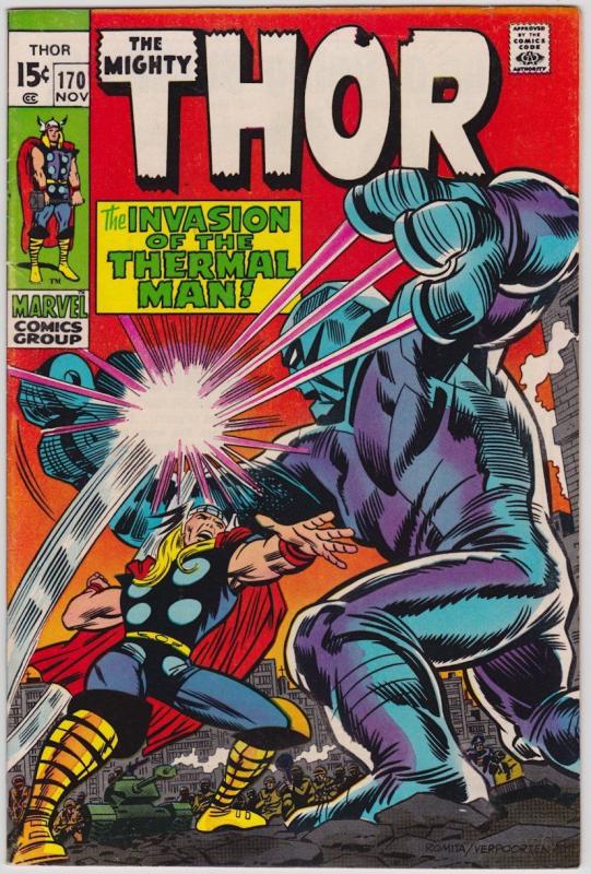 Thor #170 (Nov 1969, Marvel) High-gloss cover VF-