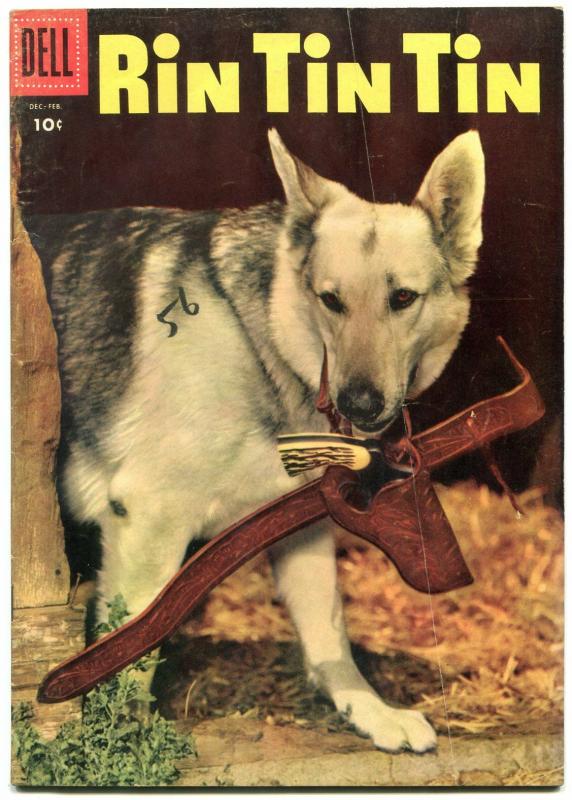 RIN TIN TIN #11 1956-GERMAN SHEPHERD PHOTO COVER-DELL VG