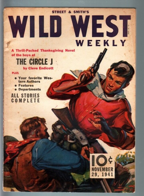 WILD WEST WEEKLY 11/29/1941-WESTERN PULP-CIRCLE J FN