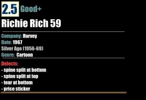 Richie Rich 59 (1967) GD+ Silver Age Harvey comic