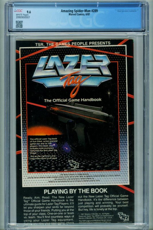 AMAZING SPIDER-MAN #289 CGC 9.6 MARVEL COMICS-Hobgoblin 3990900007