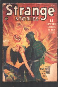 Strange Stories 4/1940-Hooded menace cover by Rudolph Belarski-Marla Moravsky...