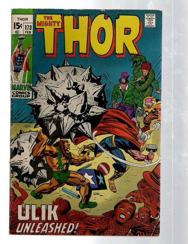 Mighty Thor # 173 FN Marvel Comic Book Loki Odin Asgard Sif Avengers Hulk RB8