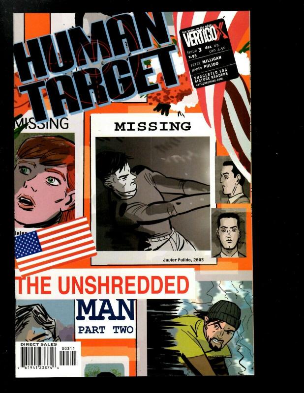 12 Human Target Vertigo Comics # 1 2 3 4 5 6 7 8 9 10 11 12  CE1