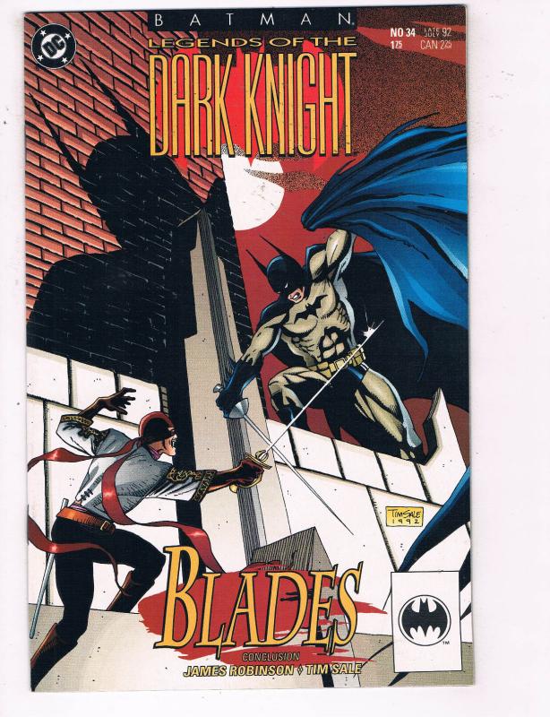 Batman Legends Of The Dark Knight #34 VF DC Comics Comic Book Robinson 1992 DE24