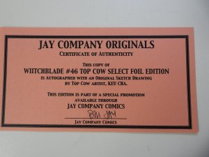 Witchblade #46 Select Foil Edition signed W/ Sketch by Keu Cha W/COA NM Cond