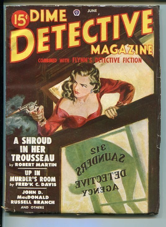 DIME DETECTIVE  06/1949-SAUNDERS-DAVIS-JOHN D MACDONALD-PULP-HARD BOILED-fn