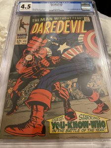 Daredevil #43 (1968)cap vs Daredevil cgc 4.5 sharp book
