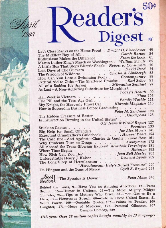 Reader's Digest, The #552 FN ; R.D. | April 1968 Martin Luther King's March