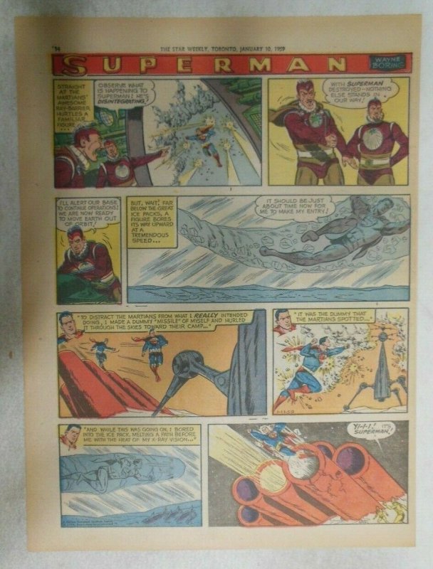 Superman Sunday Page #1002 by Wayne Boring from 1/11/1959 Tabloid Page Size