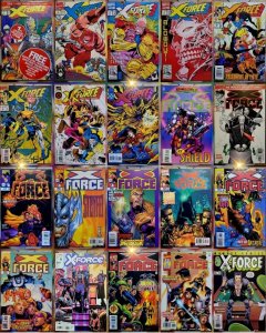 Lot of 20: X-Force Comics Includes Sealed #1, Trading Cards, Poster X-Men Tie-In