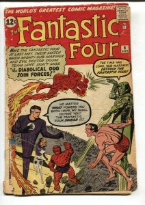 Fantastic Four #6 1962 1st Marvel Villain Team-up sub-mariner no back cover