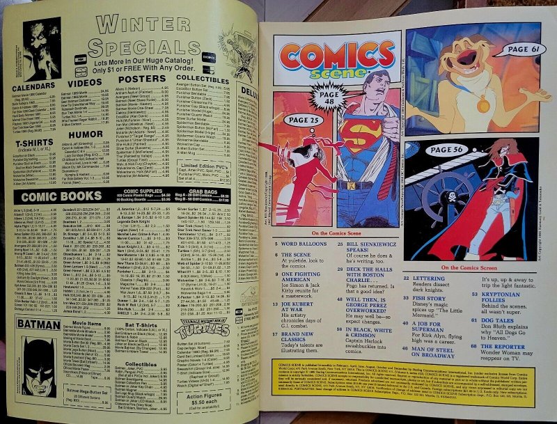 COMICS Scene #11 VF (Starlog 1989) LITTLE MERMAID / SUPERMAN / FIGHTING AMERICAN