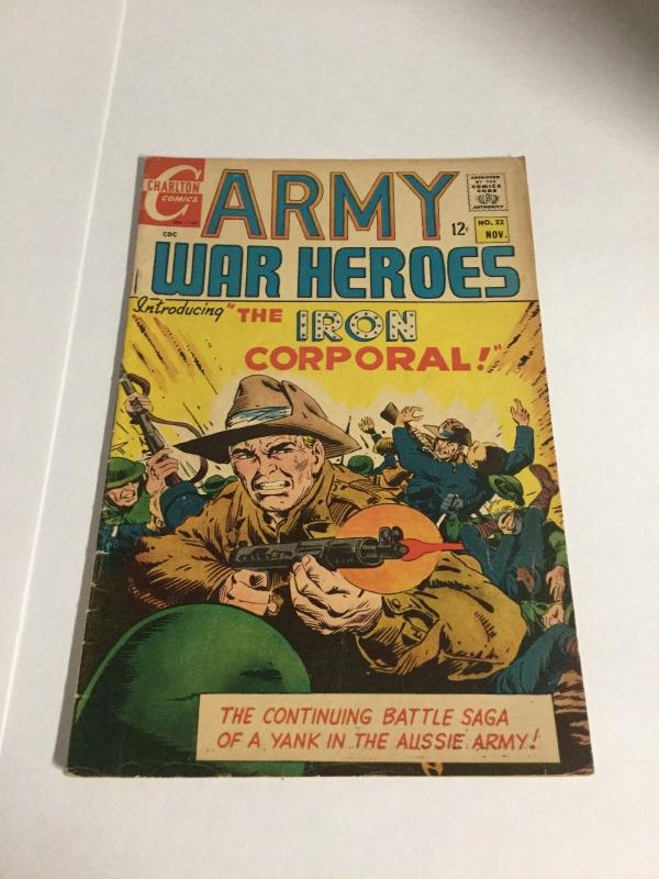 Army War Heroes 22 Vg Very Good 4.0 First Iron Corporal Charlton Silver Age