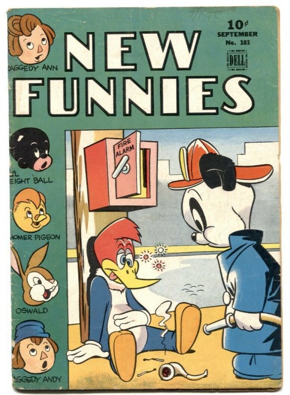 New Funnies #103 1945- OSWALD Woody Woodpecker VG