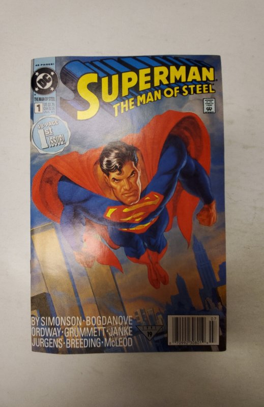 The man of steel comic books issue 1 published by DC