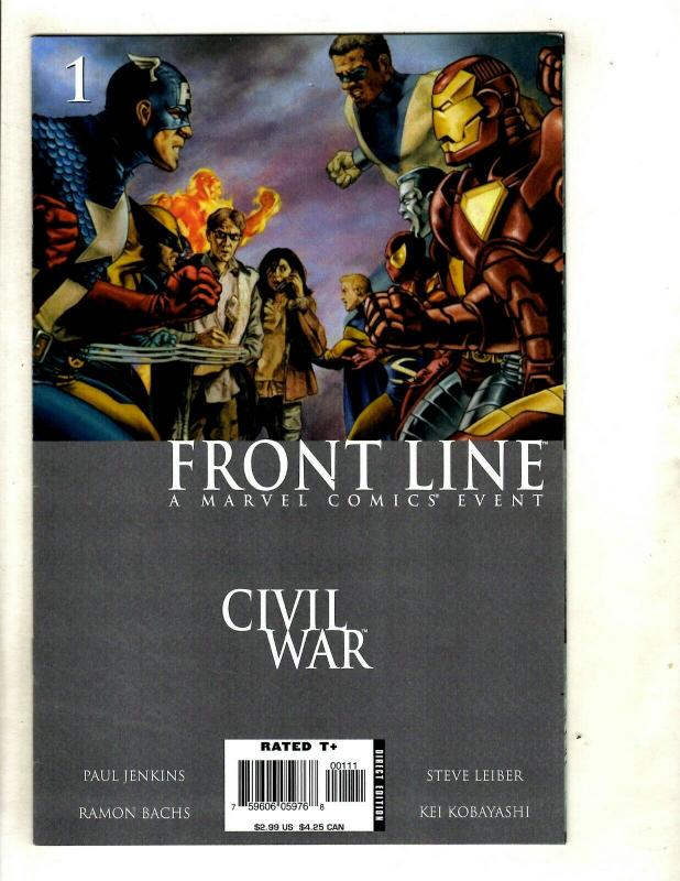 11 Front Line Civil War Marvel Comics # 1 2 3 4 5 6 7 8 9 10 Sketchbook RP2