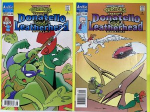 TMNT Present Donatello & Leatherhead #2 &3  Newsstand Archie 1993 Very Nice ! 