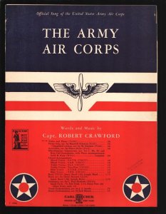 Army Air Corps Sheet Music  #V1456 1942-Vintage-historic-patriotic-by Capt. R...