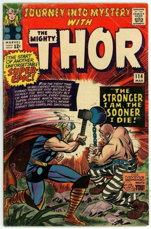 Thor #114 (1962) - 3.5 VG- *1st Appearance Absorbing Man* Journey Into Mystery