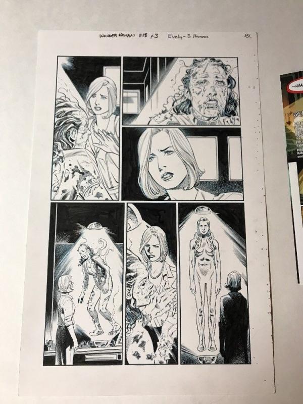 Wonder Woman 18 Page 3 1st Doctor Dr Cyber Original Art Page Evely Hanna Rebirth