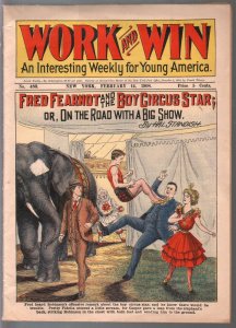 Work And Win 2/14/1908-Frank Tousey-Boy Circus Star-elephant-G