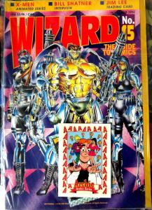 WIZARD Magazine No. 15, November 1992 POLYBAGGED w/Wildcats card + poster VFNM