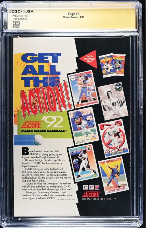 Cage #1 Signed By Mike Colter (4/92) Graded CGC x JSA 9.8